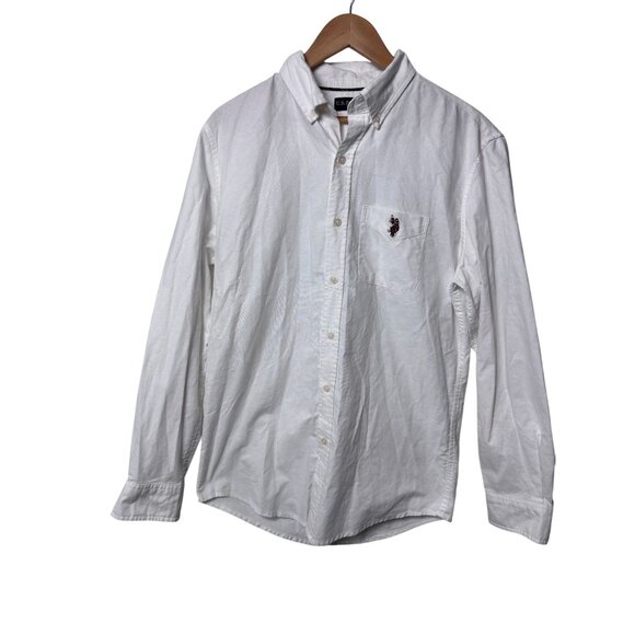 U.S. Polo Assn. Mens White Button-Down Shirt With Embroidered Logo Size S - Picture 1 of 11